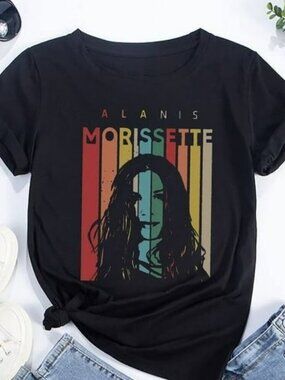Alanis Morissette Triple Moon Tour Graphic Band T-Shirt Vintage Rock Tee